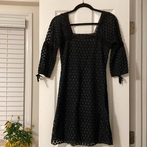 Square neckline black 3/4 sleeve dress size medium